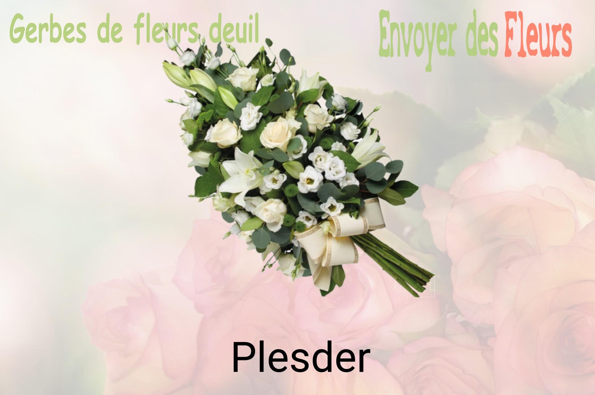 Gerbe de fleurs de deuil livrée à Plesder